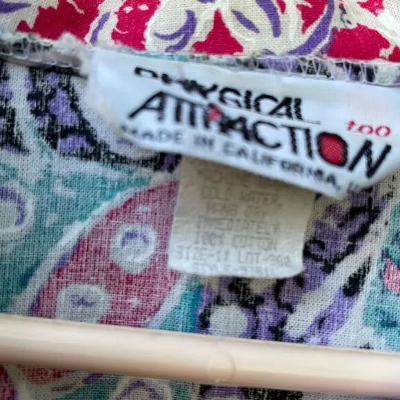 Vintage Physical Attraction size 1X  relaxed fit button front floral. - Picture 4 of 7